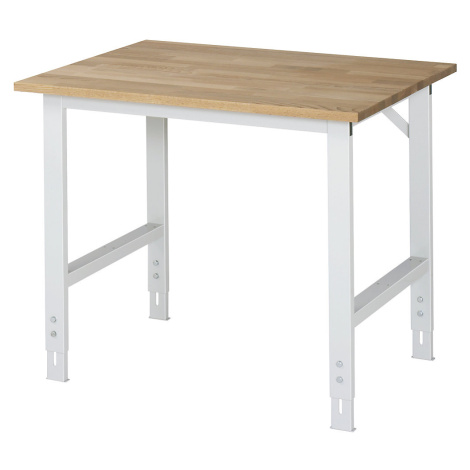 RAU Pracovní stůl, výškově přestavitelný, 760 - 1080 mm, masivní buková deska, š x h 1000 x 800 