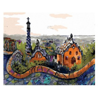 Diamondi - PARK GÜELL V BARCELONĚ, 40x50 cm, bez rámu a bez vypnutí plátna