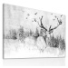 LUDESIGN GALLERY Obraz na plátně DEER IN WINTER různé rozměry Ludesign ludesign obrazy: 100x70 c