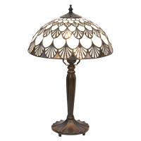 Clayre&Eef Stolní lampa 5998 vzor mušlí, styl Tiffany