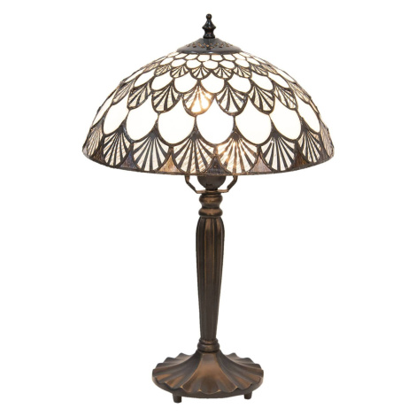 Clayre&Eef Stolní lampa 5998 vzor mušlí, styl Tiffany Clayre & Eef