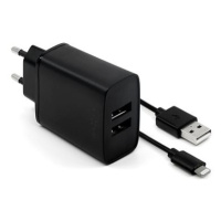 FIXED Smart Rapid Charge 15W s 2xUSB výstupem a USB/Lightning kabelem 1m černá