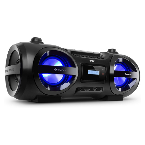 Auna Soundblaster, DAB, Boombox, Bluetooth, CD/MP3/USB/AUX, DAB+/UKW, LED, 50W max.