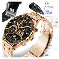 Chytré Hodinky Hodinky Menu Pánské Gold Hovory Polské Sport Amoled Smart Watch