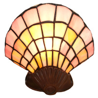Clayre&Eef Deko-stolní lampa 6000,skleněná mušle styl Tiffany