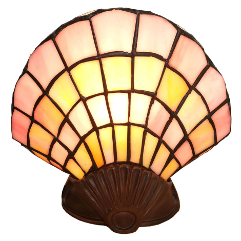 Clayre&Eef Deko-stolní lampa 6000,skleněná mušle styl Tiffany Clayre & Eef