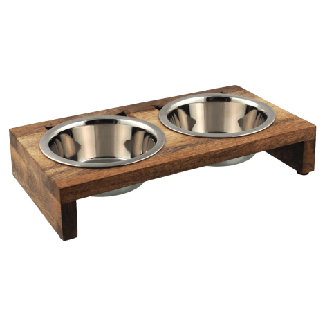 Misky Magic Cat nerez s dřevěným stojánkem 2x400ml Dog Fantasy