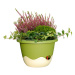 Samozavlažovací závěsný květináč Mareta, šedá + zelená, 30 cm, Plastia