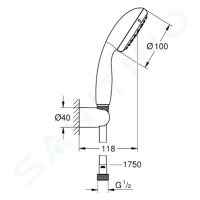 Grohe 27944000 - Set sprchové hlavice, držáku a hadice, chrom