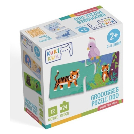 Kukikuk Grooosses Puzzle Duo Wo die Tiere Leben Betexa