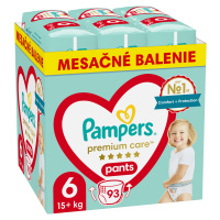 PAMPERS Premium Care Pants Plenkové kalhotky vel. 6, 15+ kg, 93 ks