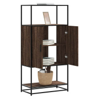 vidaXL Skříň highboard hnědý dub 68x35x139cm kompozitní dřevo a kov