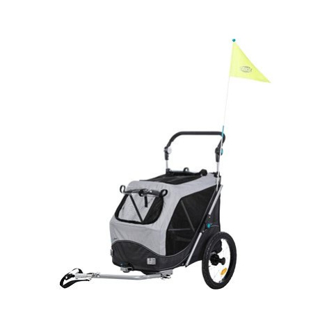 Trixie Vozík za jízdní kolo šedý 58 × 93 × 74/114 cm