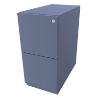 BISLEY Pojízdný kontejner Note™, se 2 kartotékami pro závěsné složky, v x š 645 x 300 mm, modrá