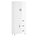 vidaXL Skříň highboard lesklá bílá 69,5 x 34 x 180 cm kompozitní dřevo