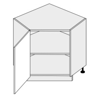 ArtExt Kuchyňská skříňka spodní rohová, D12R / 90 Quantum Barva korpusu: Lava