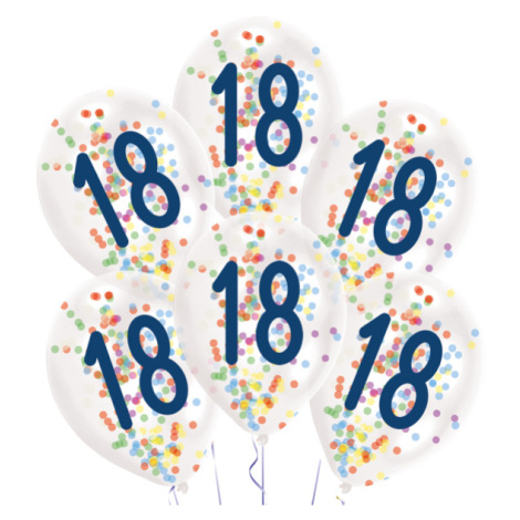 Balónky průhledné s konfetami 27,5 cm 6 ks Amscan