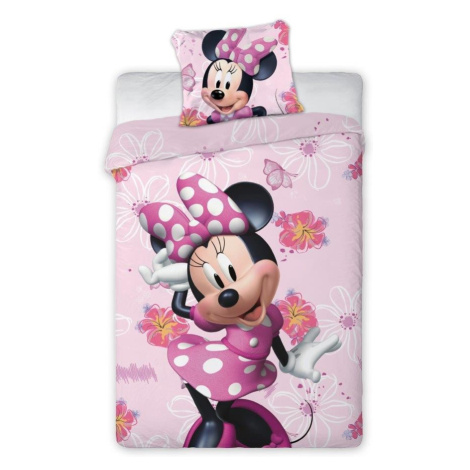 Faro Dětské bavlněné povlečení Fisa Minnie Mouse 140x200 cm + 70x90 cm růžové