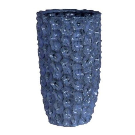 Váza válec keramika glazovaná modrá 25cm