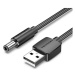 Vention USB to DC 5.5mm Power Cord 1.5M Black Tuning Fork Type