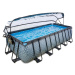 Bazén s krytem a pískovou filtrací Stone pool Exit Toys ocelová konstrukce 540*250*122 cm šedý o