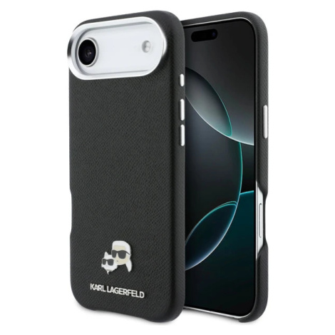 Karl Lagerfeld PU Karl and Choupette Heads Pins MagSafe kryt iPhone Air černý