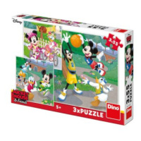 Mickey a Minnie sportovci: puzzle 3x55 dílků