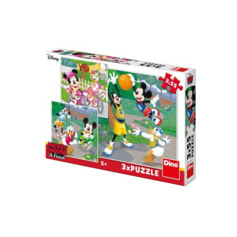 Mickey a Minnie sportovci: puzzle 3x55 dílků Dino