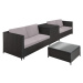 tectake 404298 zahradní ratanový nábytek siena - černá/šedá - černá/šedá