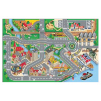 Dětský hrací koberec město s přístavem
