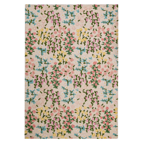 Krémový ručně tkaný vlněný koberec 160x230 cm Emilia Floral – Flair Rugs