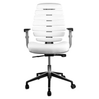 MERCURY Kancelářská židle FISH BONES šedý plast, bílá koženka PU480329