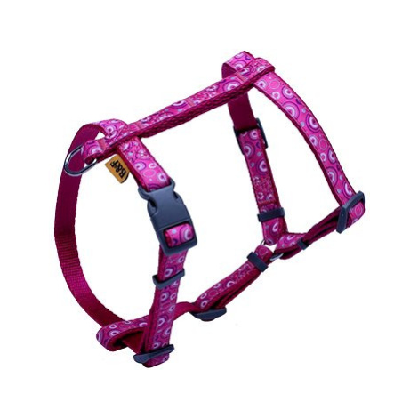 Bafpet Popruhové kšíry s kroužky - Růžová, 20mm × OK:35-56cm, OH:46-72cm, 18422KR