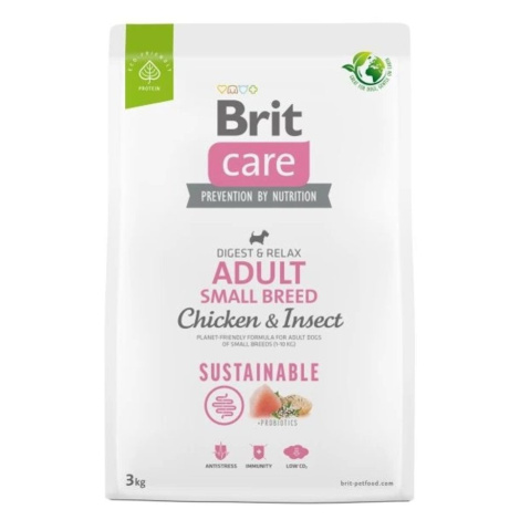 Brit Care Dog Sustainable Adult Small Breed Chicken & Insect 3 kg | Granule pro psy
