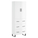 vidaXL Skříň highboard lesklá bílá 69,5 x 34 x 180 cm kompozitní dřevo