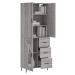 vidaXL Skříň highboard šedá sonoma 69,5 x 34 x 180 cm kompozitní dřevo