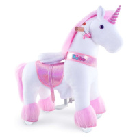 PonyCycle Mechanický jezdící kůň (na kolečkách) pro děti - jednorožec růžový varianta: Velikost 