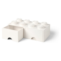 LEGO úložný box 8 s šuplíky - bílá