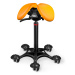 Sedlová židle Salli SwingFit Barva čalounění: Kůže - mandarinková #54033, Konstrukce: černá + ma