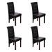 Jídelní židle 4 ks umělá kůže / dřevo Dekorhome Černá,Jídelní židle 4 ks umělá kůže / dřevo Deko