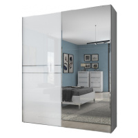 Dvoudveřová posuvná skříň se zrcadlem tiana š.182cm-bílá - základní