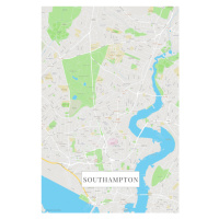 Mapa Southampton color, (26.7 x 40 cm)