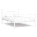 Rám postele s laťkovým designem bílý kov 160x200 cm