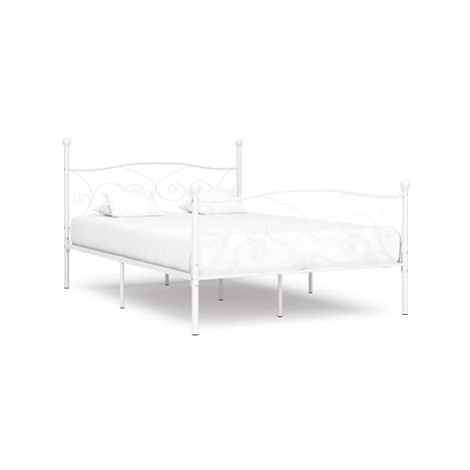 Rám postele s laťkovým designem bílý kov 160x200 cm SHUMEE