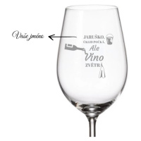 Dekorant Vtipná sklenička na víno ÚKLID POČKÁ 350 ml 1 ks