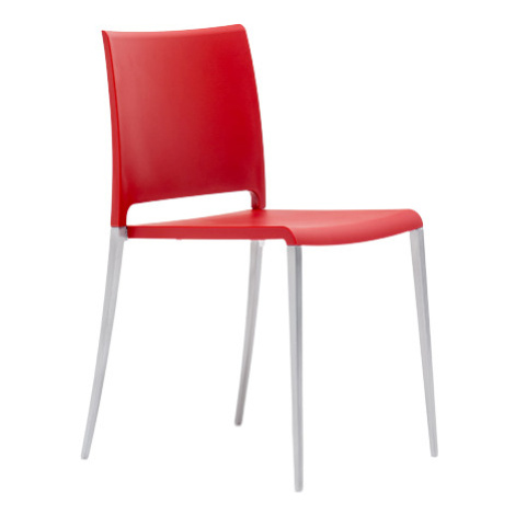 PEDRALI - Židle MYA 700 DS s hliníkovou podnoží - červená