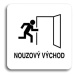 Accept Piktogram "nouzový východ II" (80 × 80 mm) (bílá tabulka - černý tisk bez rámečku)