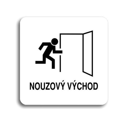 Accept Piktogram "nouzový východ II" (80 × 80 mm) (bílá tabulka - černý tisk bez rámečku)