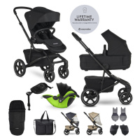 EASYWALKER - Kočárek kombinovaný Jimmey Pepper Black XXL RWS + KIDDY Evoluna i-size 2 + základna