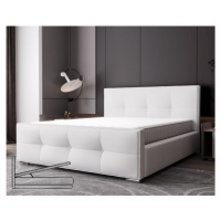 Luxusní čalouněná postel v glamour stylu bílá 180 x 200 cm bez úložného prostoru
